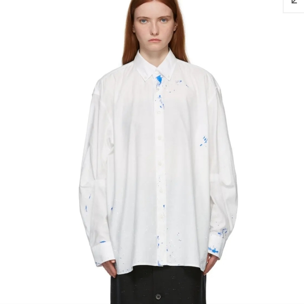 ADER ERROR White Painters Shirt Cotton Button Down 1 Small